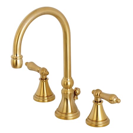 Kingston Brass 8" Widespread Bathroom Faucet, Brushed Brass KS2987AL